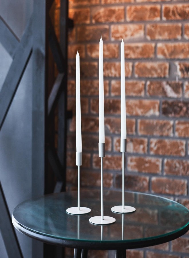 Sonedly 10 inch Taper Candle 4 Pack - Home Interior Long Burning Dripless and Smokeless Unscented Tapered Candles - 8-Hour Burning White - Image 5